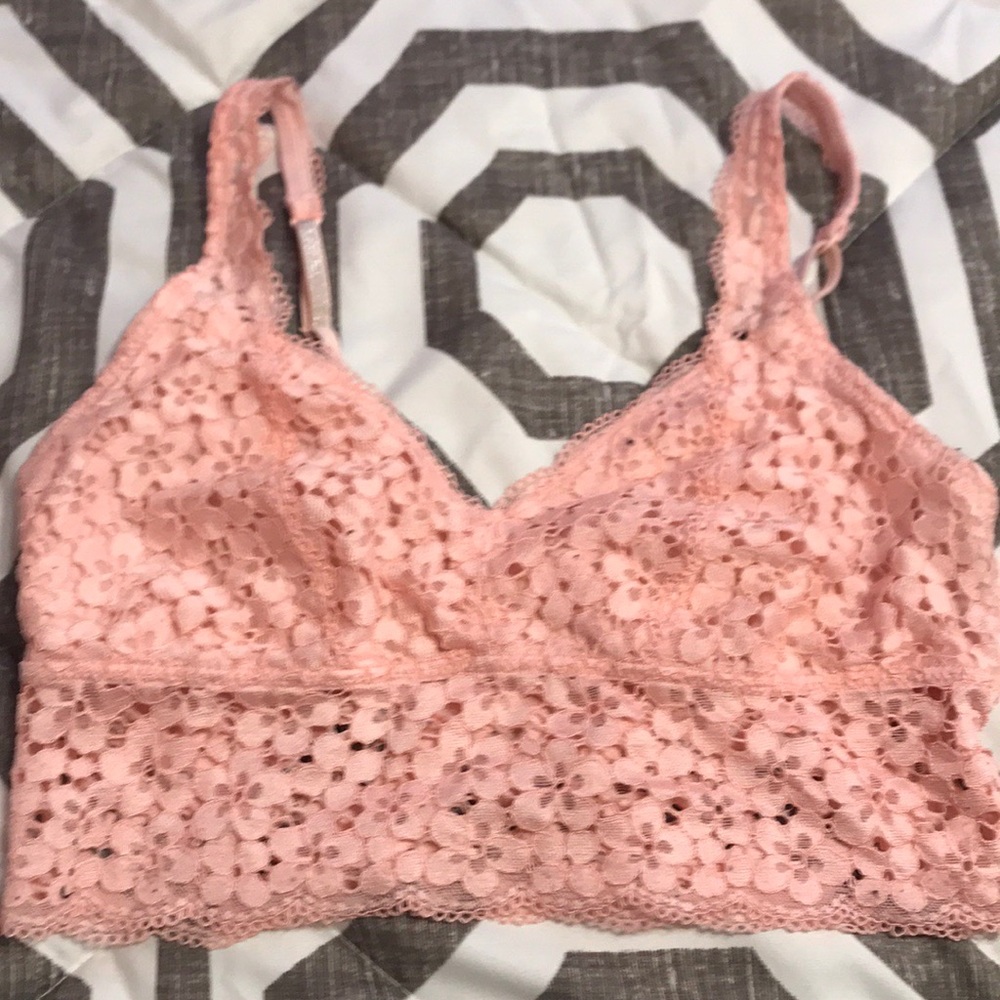 Aerie pink floral bralette